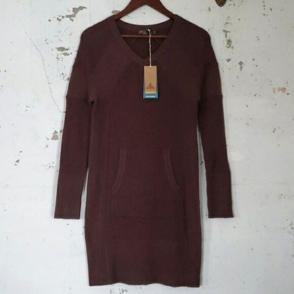 NEW prAna Women's AVALORE Organic Minimalist Cabincozy Boho Sweater Dress Small - Picture 3 of 14